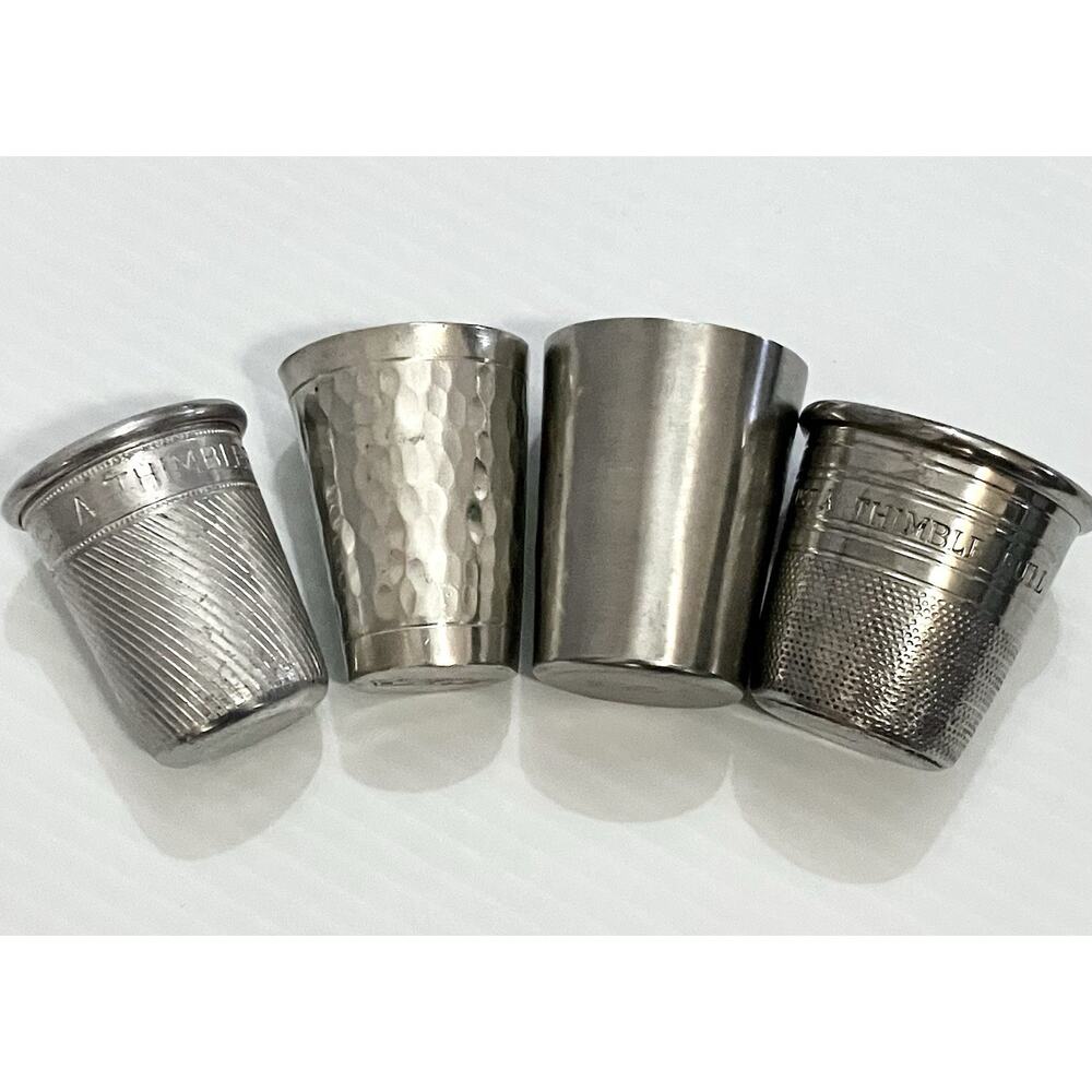 Vintage Pewter Silver Metal Shot Glass Set Of 7 Rein Zinn Steiff William Adams - Picture 2 of 8